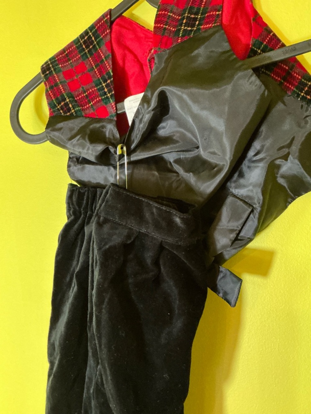 Vintage Red Plaid Vest and Black Pants Holiday Set - Picture 6 of 7